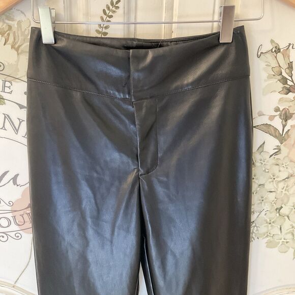 Lulus City Status Pants Women's XS Black Vegan Leather Hi Rise Bootcut NWT - Picture 15 of 16
